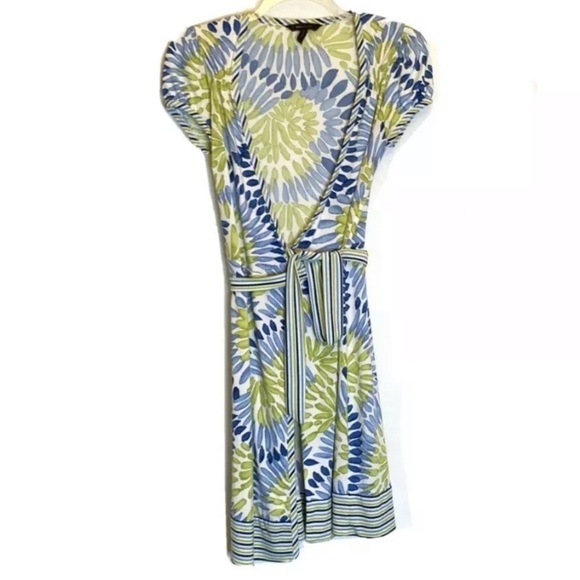 BCBG MAXAZRIA Wrap Dress Watercolor-Look, Floral - Picture 1 of 6